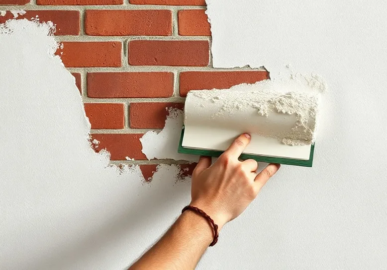 Application d'un enduit décoratif à la lisseuse sur un mur